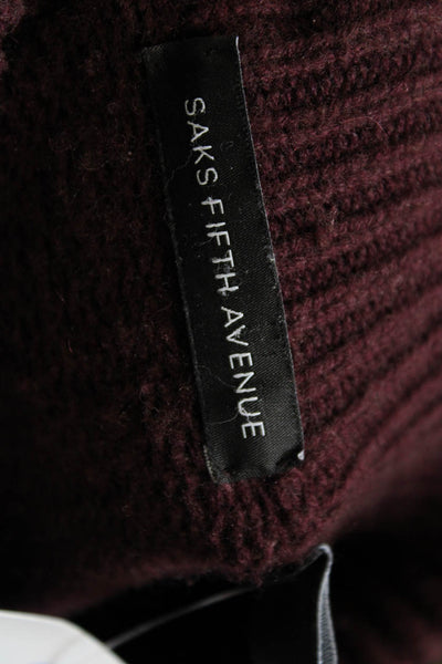 Saks Fifth Avenue Mens Pullover Mock Neck Zip Brown Merino Size XL