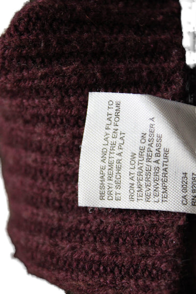 Saks Fifth Avenue Mens Pullover Mock Neck Zip Brown Merino Size XL