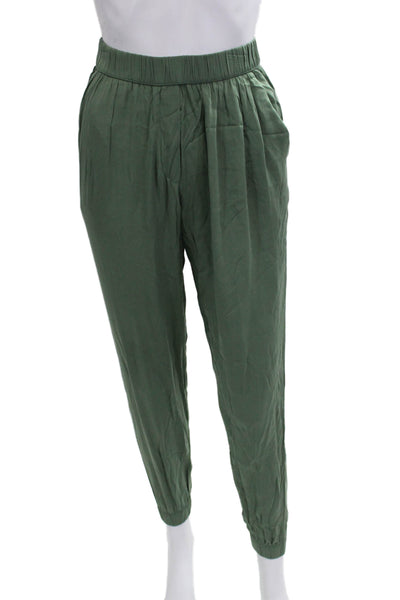 Gypsy 05 Womens Green Silk Spandex Jogger Pants Bohemian Size S