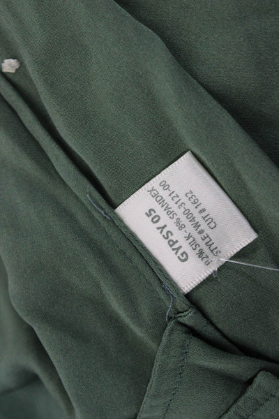 Gypsy 05 Womens Green Silk Spandex Jogger Pants Bohemian Size S