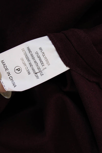 Marie Oliver Women Basic Burgundy Red V Neck Short Sleeve Blouse Size XS