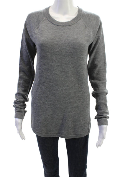 Lululemon Womens Gray Cotton Blend Pullover Sweater Crew Neck Long Sleeve Size S
