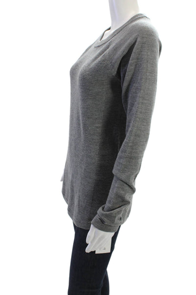 Lululemon Womens Gray Cotton Blend Pullover Sweater Crew Neck Long Sleeve Size S