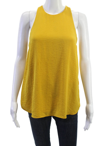 Banana Republic Women Sleeveless High Neck Zip Tank Yellow Size XS