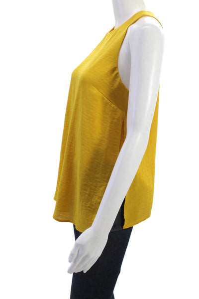 Banana Republic Women Sleeveless High Neck Zip Tank Yellow Size XS