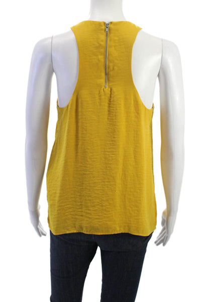 Banana Republic Women Sleeveless High Neck Zip Tank Yellow Size XS