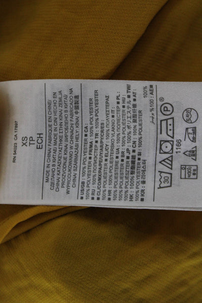 Banana Republic Women Sleeveless High Neck Zip Tank Yellow Size XS
