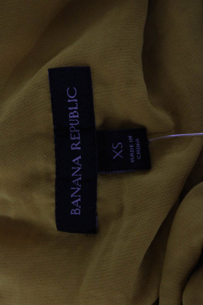 Banana Republic Women Sleeveless High Neck Zip Tank Yellow Size XS