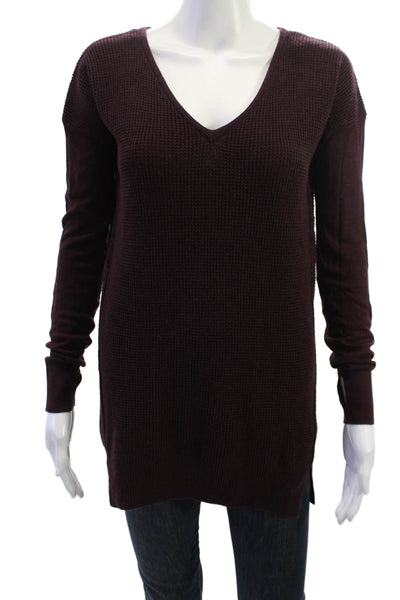 Lululemon Women Purple V-Neck Polyester Pullover Sweater Long Sleeve Size S