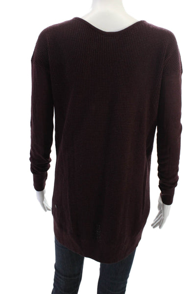 Lululemon Women Purple V-Neck Polyester Pullover Sweater Long Sleeve Size S
