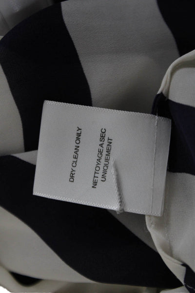 Joie Women Silk Striped Nautical Round Neck Button Sleeveless Blouse Size XS