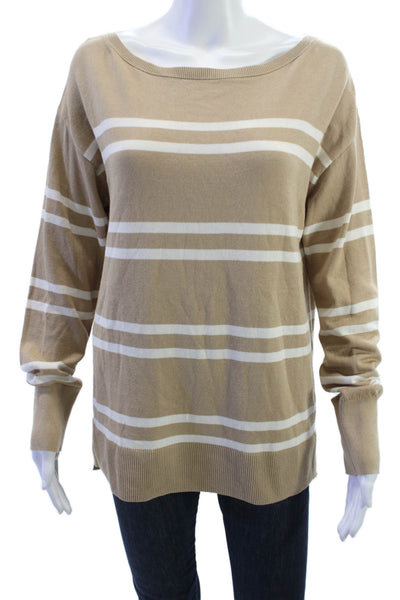 Banana Republic Unisex Pullover Sweater Beige Striped Longsleeve Size S
