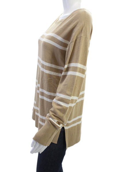 Banana Republic Unisex Pullover Sweater Beige Striped Longsleeve Size S