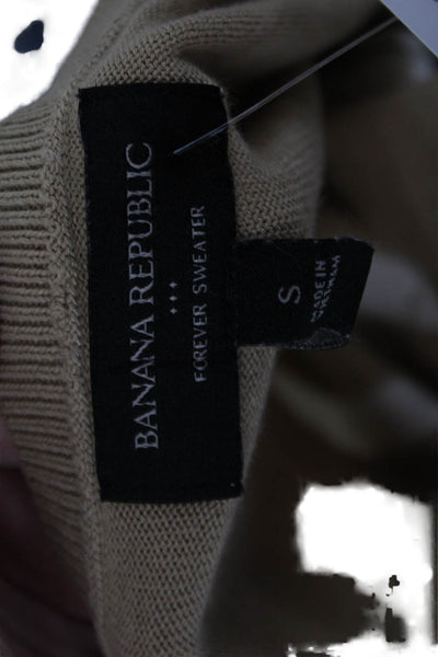 Banana Republic Unisex Pullover Sweater Beige Striped Longsleeve Size S
