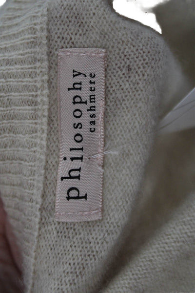philosophy Unisex Pullover 100% Cashmere Heart Crew Neck Beige Sweater Size XS