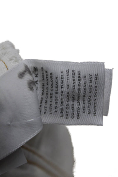 Slvrlake Unisex White Cotton Beach Shorts Button Closure Size 32