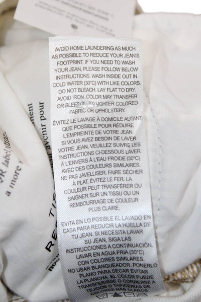 Frame Unisex White Cotton Button Solid Beach Shorts Size 31