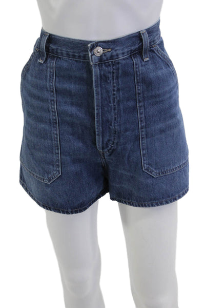 Citizens of Humanity Unisex Dark Blue Organic Cotton 90s Button Shorts Size 31