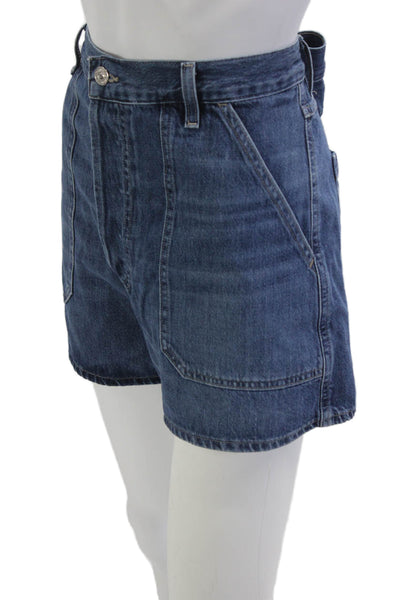 Citizens of Humanity Unisex Dark Blue Organic Cotton 90s Button Shorts Size 31