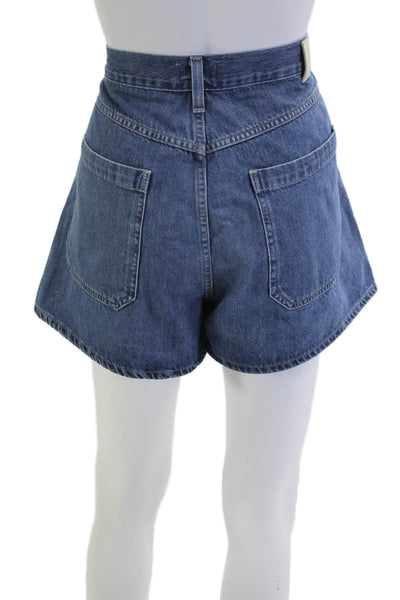 Citizens of Humanity Unisex Dark Blue Organic Cotton 90s Button Shorts Size 31