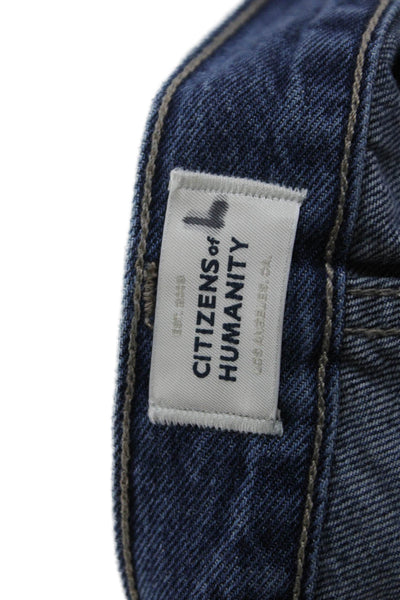 Citizens of Humanity Unisex Dark Blue Organic Cotton 90s Button Shorts Size 31