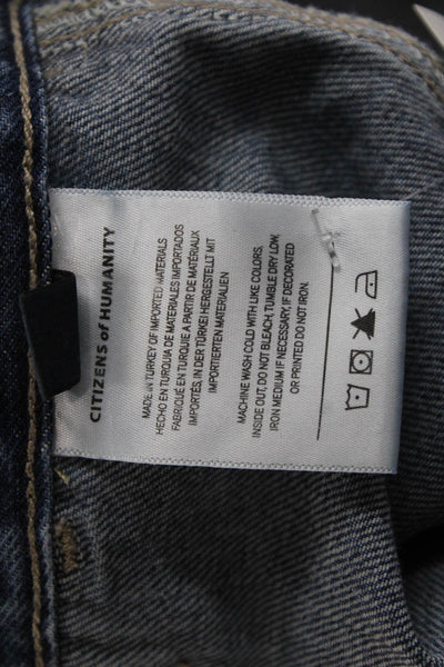 Citizens of Humanity Unisex Dark Blue Organic Cotton 90s Button Shorts Size 31