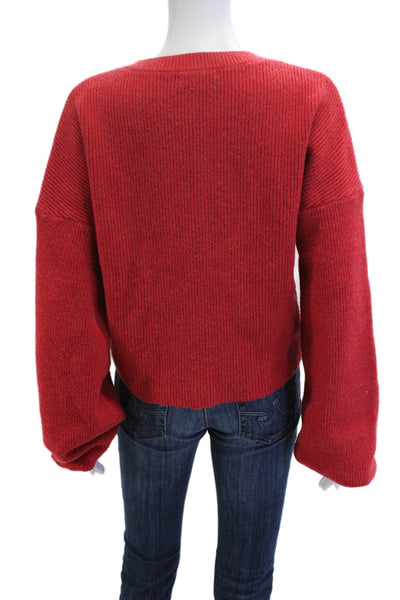 Peppermayo Unisex Cardigan Red Button Round Neck Long Sleeve Size M