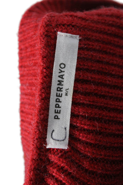 Peppermayo Unisex Cardigan Red Button Round Neck Long Sleeve Size M