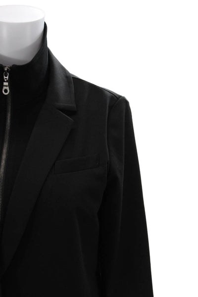 Drew Unisex Black High Neck Button Blazer Long Sleeve Size M