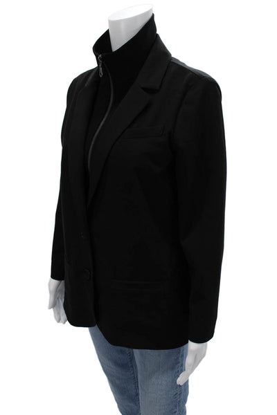 Drew Unisex Black High Neck Button Blazer Long Sleeve Size M