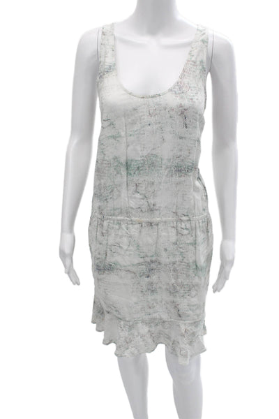 Soft Joie Womens White Tank Dress 100% Cotton Button Sleeveless Short Size S