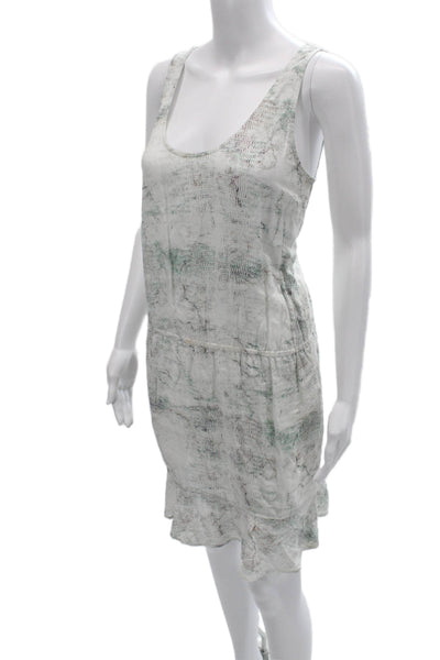 Soft Joie Womens White Tank Dress 100% Cotton Button Sleeveless Short Size S