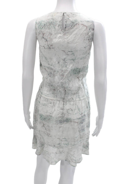 Soft Joie Womens White Tank Dress 100% Cotton Button Sleeveless Short Size S