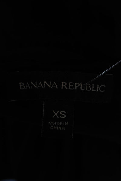 Banana Republic Womens Blouson Mini Dress Black V Neck Short Sleeve Size XS