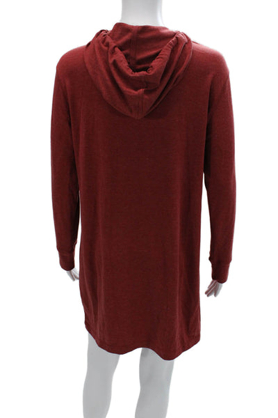 Max Studio Womens Sweater Dress Red V-Neck Long Sleeve Short Bohemian Size S