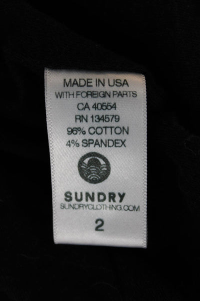 Sundry Womens Bodycon T Shirt Dress Black Short Sleeve Round Neck Size 2