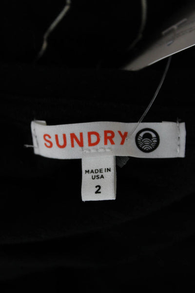 Sundry Womens Bodycon T Shirt Dress Black Short Sleeve Round Neck Size 2