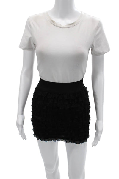 Free People Women Black Short Skirt Polyester Spandex Size S