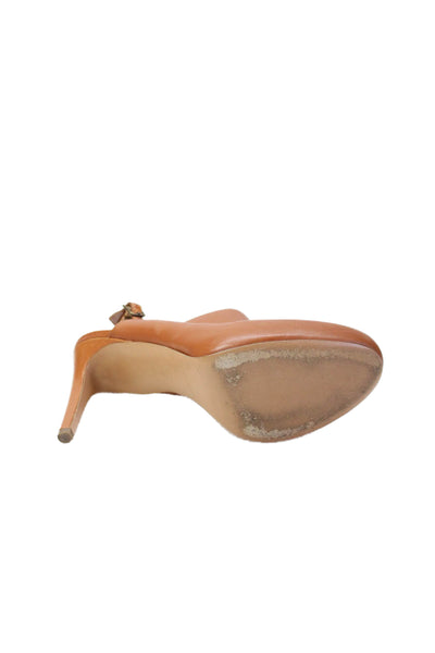Via Spiga Womens Leather Slingback High Heeled Mules Brown Size 8.5
