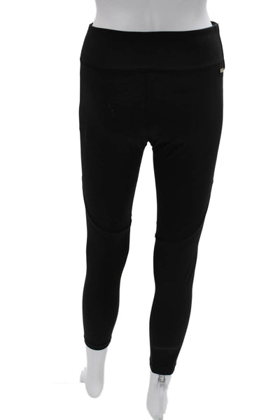 ALALA Women Ankle Leggings Black Nylon Spandex Solid Size M