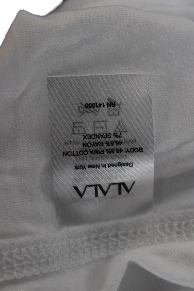 ALALA Women Sleeveless Basic Tank White Round Neck Size M
