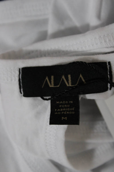 ALALA Women Sleeveless Basic Tank White Round Neck Size M