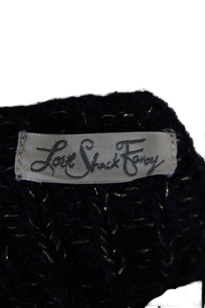 Love Shack Fancy Unisex Dark Blue Baby Alpaca Merino Pullover Sweater Size M