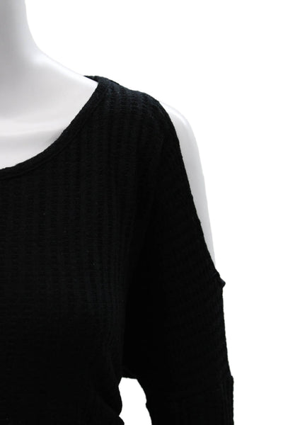 Chaser Womens Black Long Sleeve Round Neck Top Grunge Size M