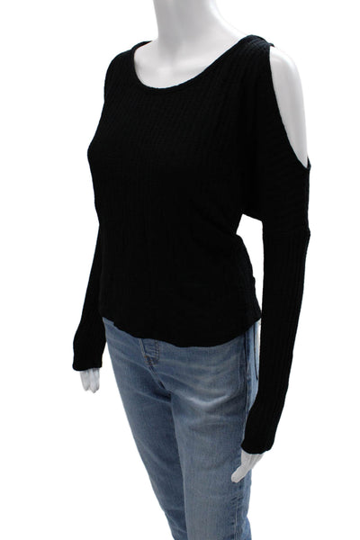Chaser Womens Black Long Sleeve Round Neck Top Grunge Size M