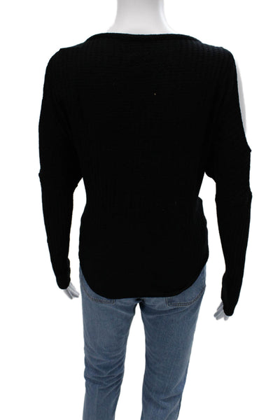 Chaser Womens Black Long Sleeve Round Neck Top Grunge Size M