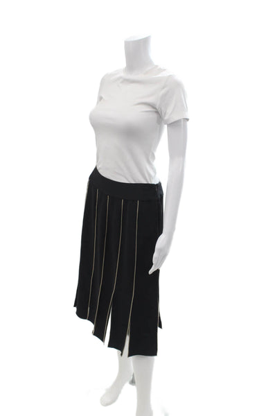 Elliott Lauren Womens Pleated Striped Knee Length Black Skirt Size 6