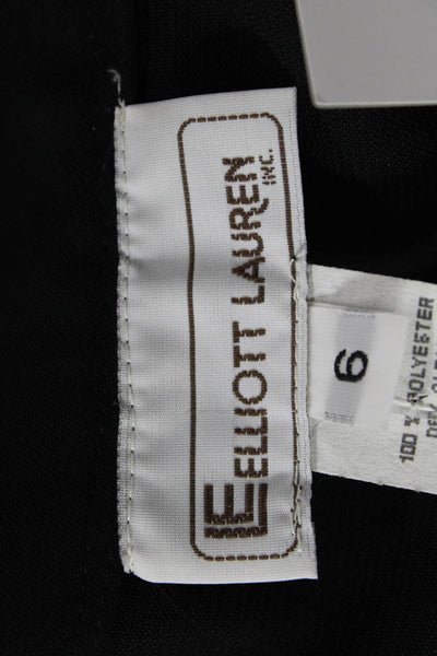 Elliott Lauren Womens Pleated Striped Knee Length Black Skirt Size 6