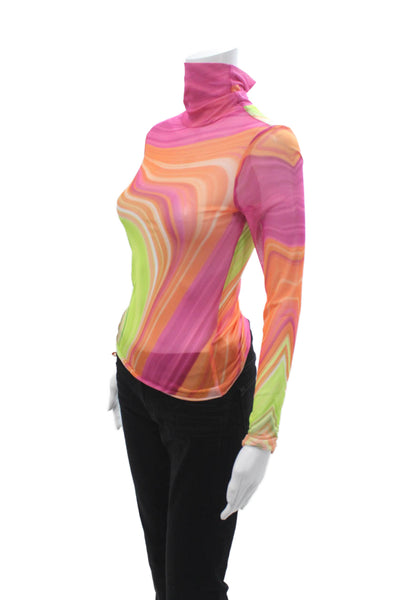 AFRM Womens Green Turtleneck Long Sleeve Top Size S