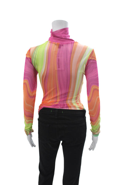 AFRM Womens Green Turtleneck Long Sleeve Top Size S